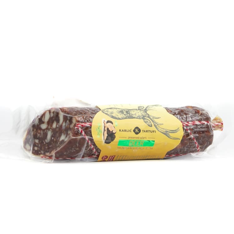 Trüffelsalami kaufen – Trüffelsalami Online bestellen -18 Trüffelsalami | Luftgetrocknete Hirsch Salami mit Trüffel ca. 300g – Bild 1