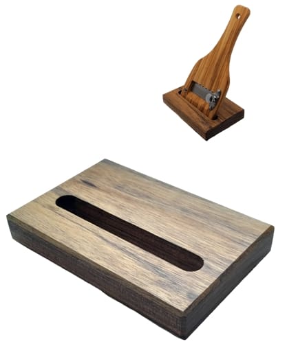 Trüffelhobel Halterung verschiedene Hölzer Teak-Holz, Ahorn, Esche, Buche – Bild 1