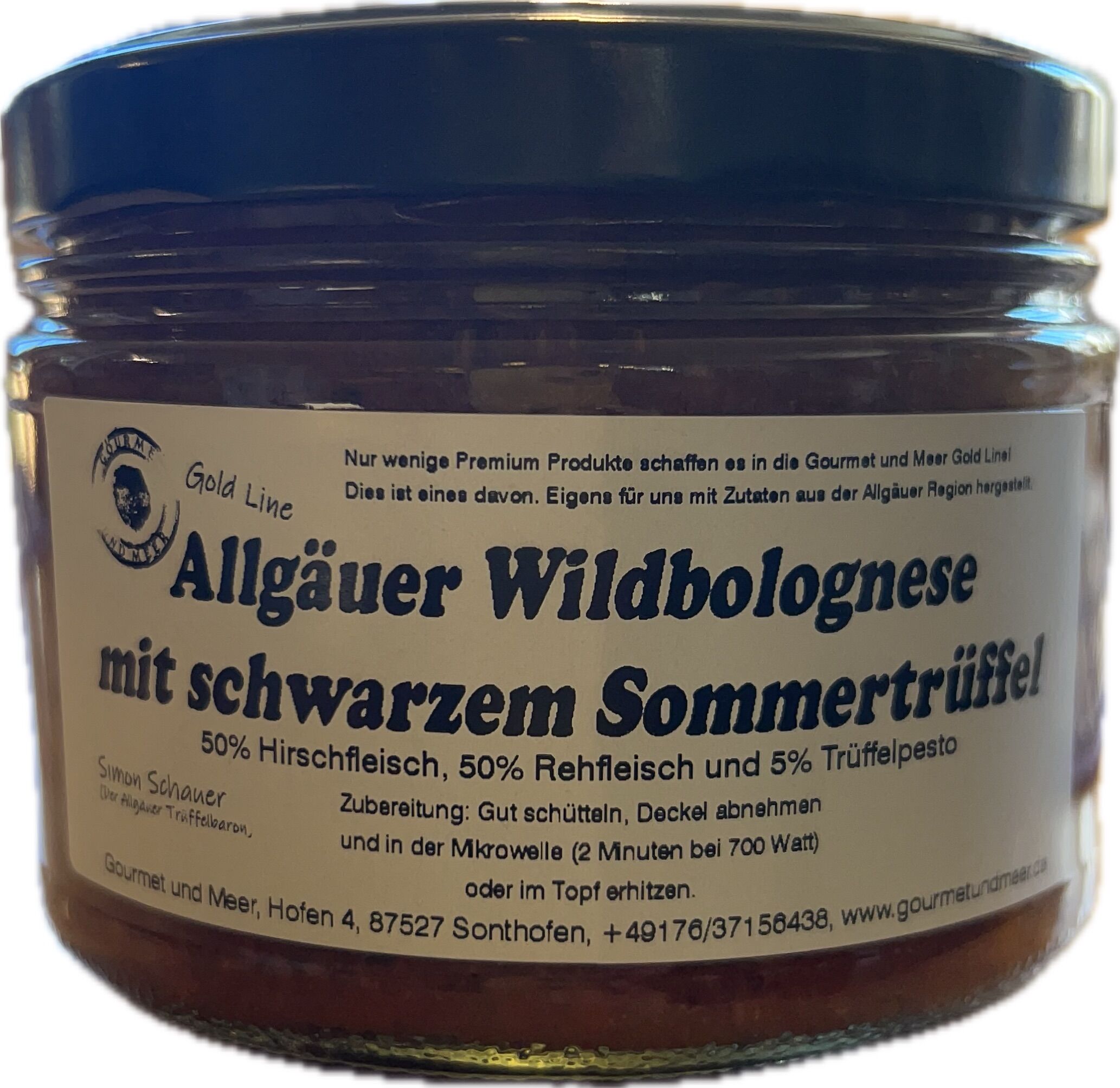 Gourmet und Meer Gold Line  Allgäuer Wild Bolognese  mit Trüffeln 500g – Bild 1